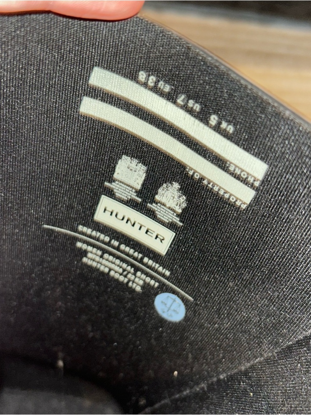 Hunter Black Mid Rain Boots with Logo - Picture 6 of 6